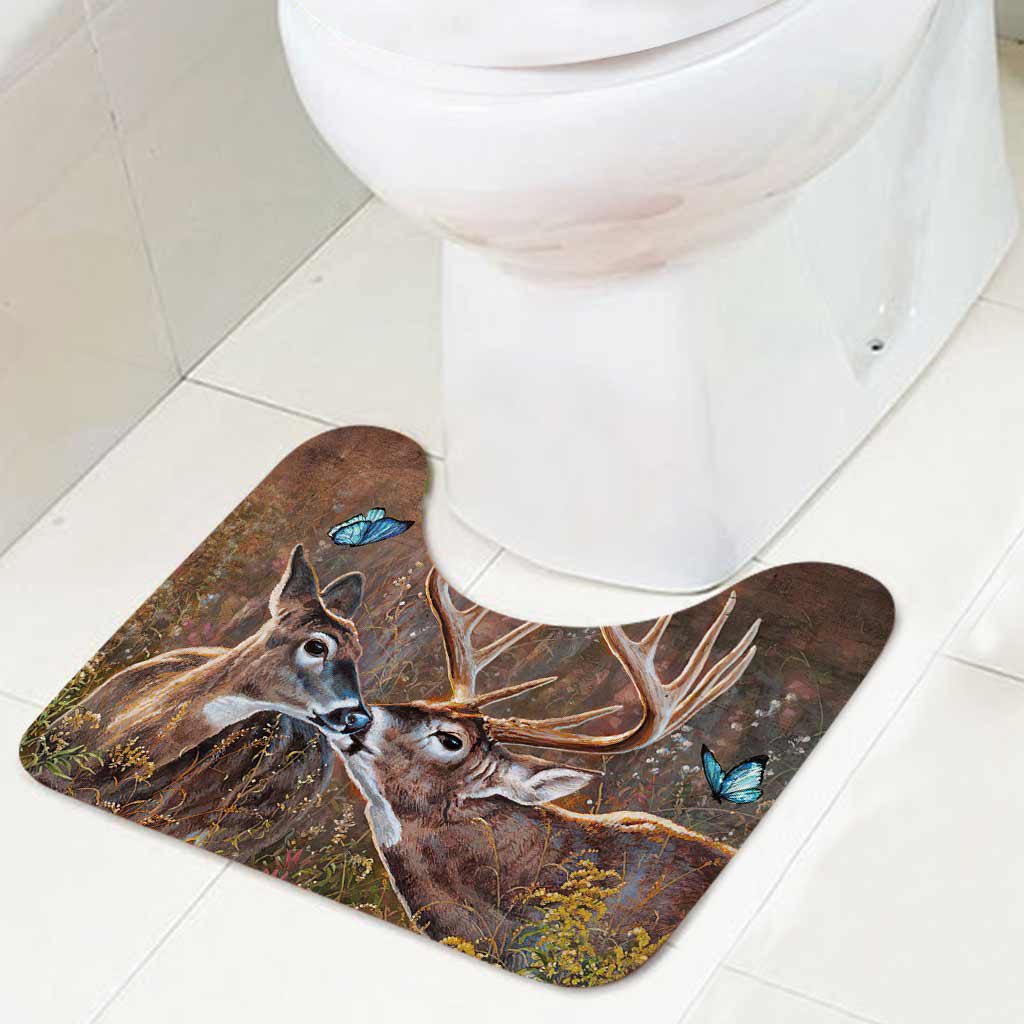 Ensemble rideau et tapis de bain personnalisés sur le thème de la chasse