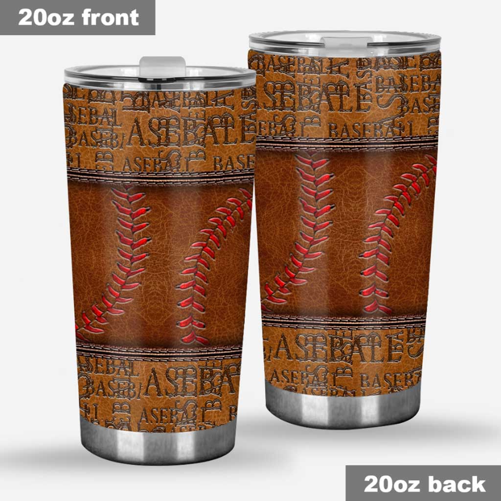 Baseball Printed Leather Pattern Tumbler