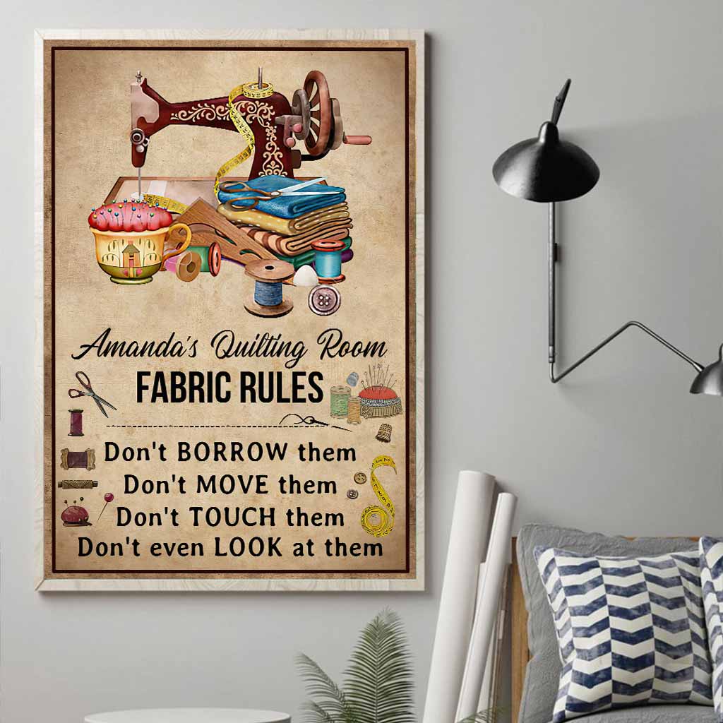 Quilting Room Rules Personalized Poster