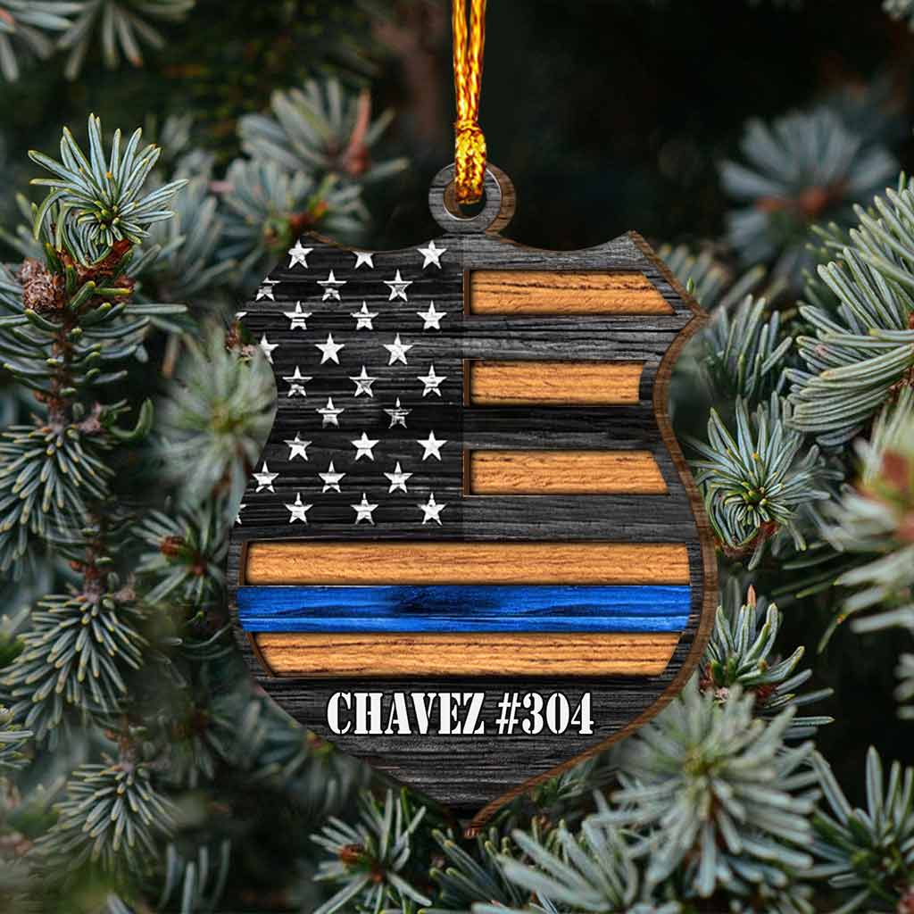 Police Officer Badge - Personalized Layered Wood Ornament