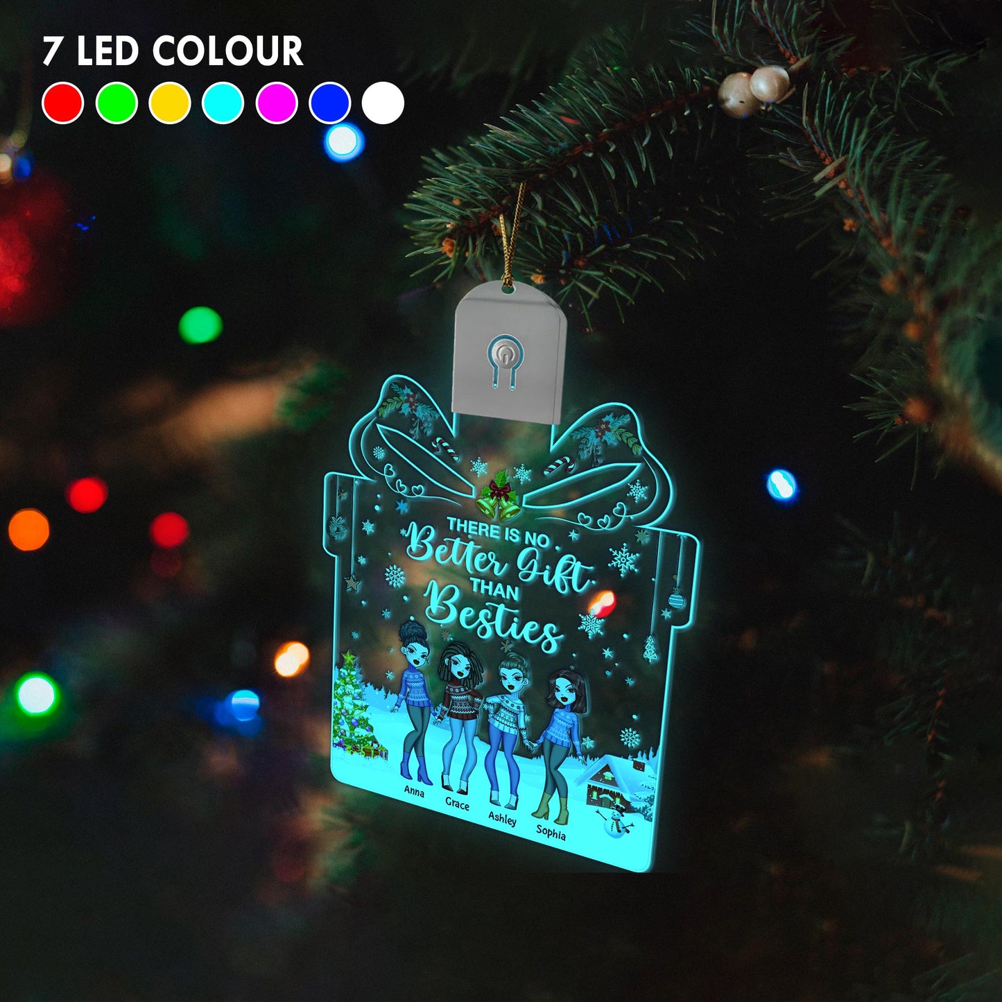 Il n'y a pas de meilleur cadeau que ses meilleures amies - Ornement de Noël personnalisé en acrylique LED en forme de meilleure amie