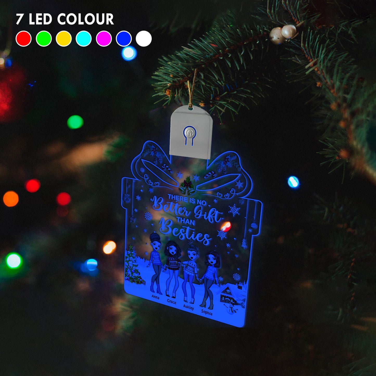 Il n'y a pas de meilleur cadeau que ses meilleures amies - Ornement de Noël personnalisé en acrylique LED en forme de meilleure amie