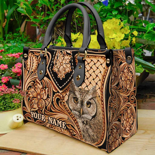 Sac à main en cuir personnalisé Love Owls