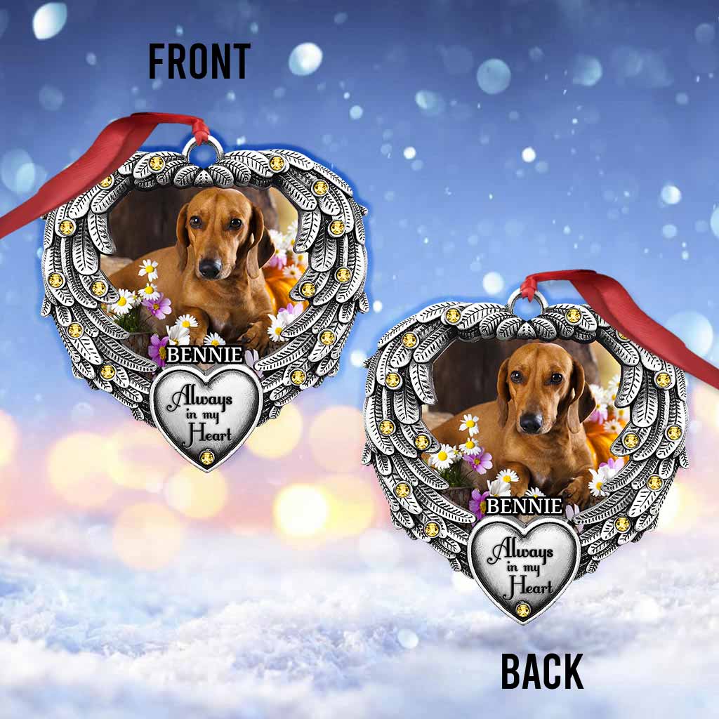 Always In My Heart - Personalized Christmas Dog Ornament (Printed On Both Sides)