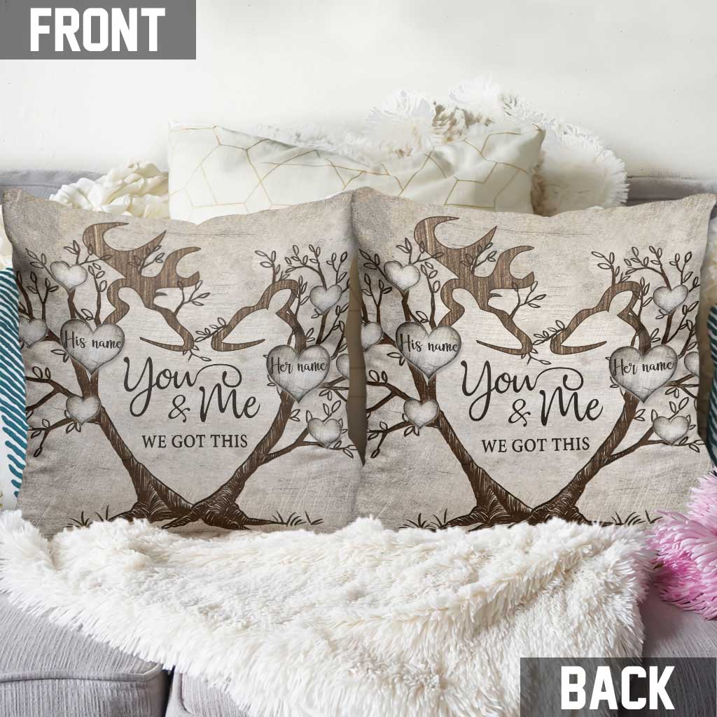 Toi et moi, on gère ! - Coussin décoratif personnalisé pour couples passionnés de chasse