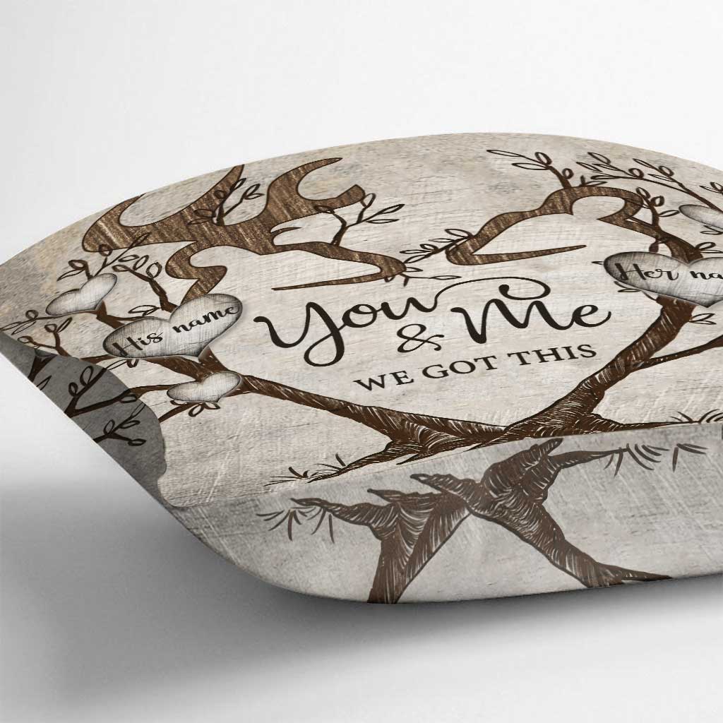Toi et moi, on gère ! - Coussin décoratif personnalisé pour couples passionnés de chasse