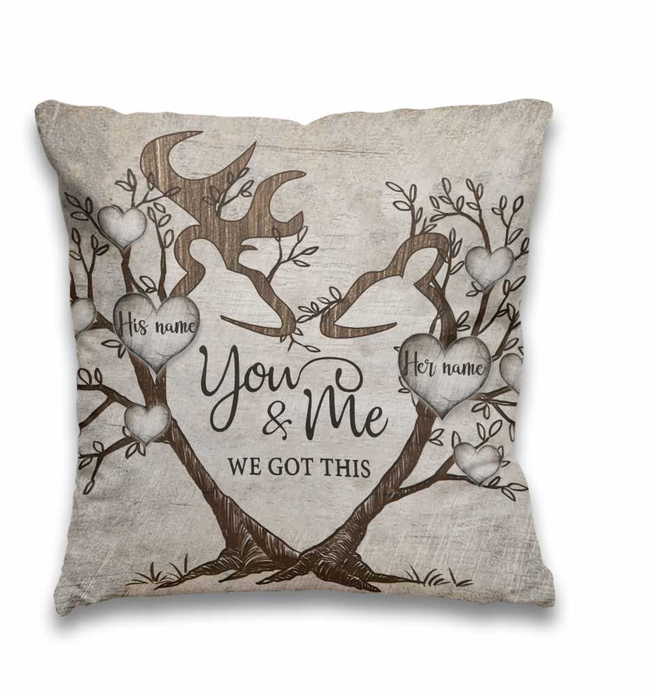 Toi et moi, on gère ! - Coussin décoratif personnalisé pour couples passionnés de chasse