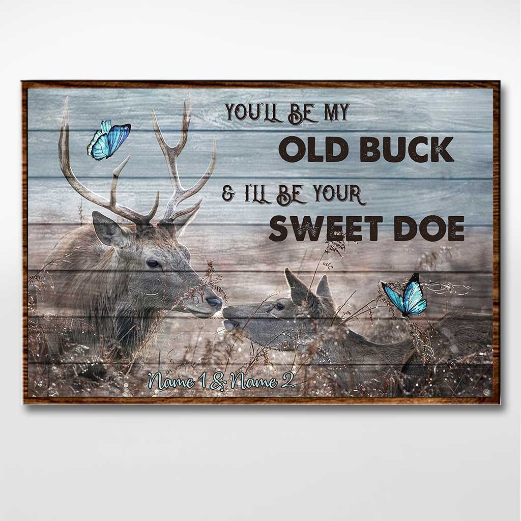 Old Buck Sweet Doe - Personalized Couple Hunting Poster