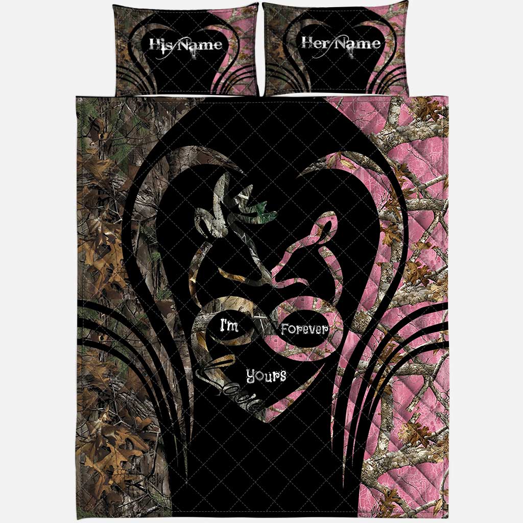 Je suis pour toujours - Ensemble de courtepointe de chasse personnalisé pour couples