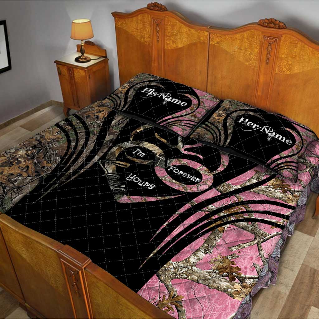 Je suis pour toujours - Ensemble de courtepointe de chasse personnalisé pour couples