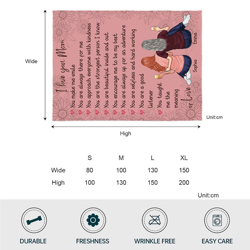 Je t'aime maman - Couverture personnalisée pour la fête des mères