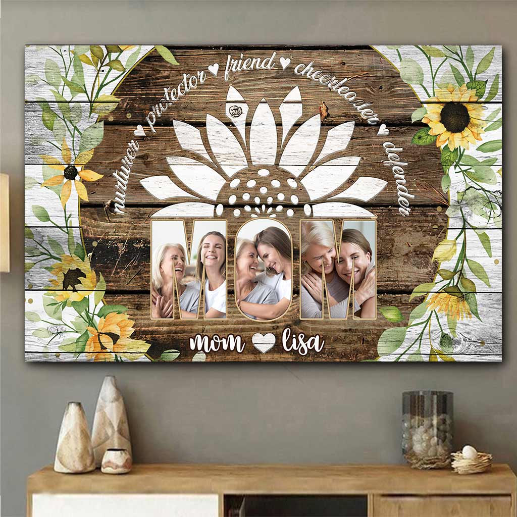 Maman, nourricière, protectrice, amie - Affiche personnalisée pour la fête des mères