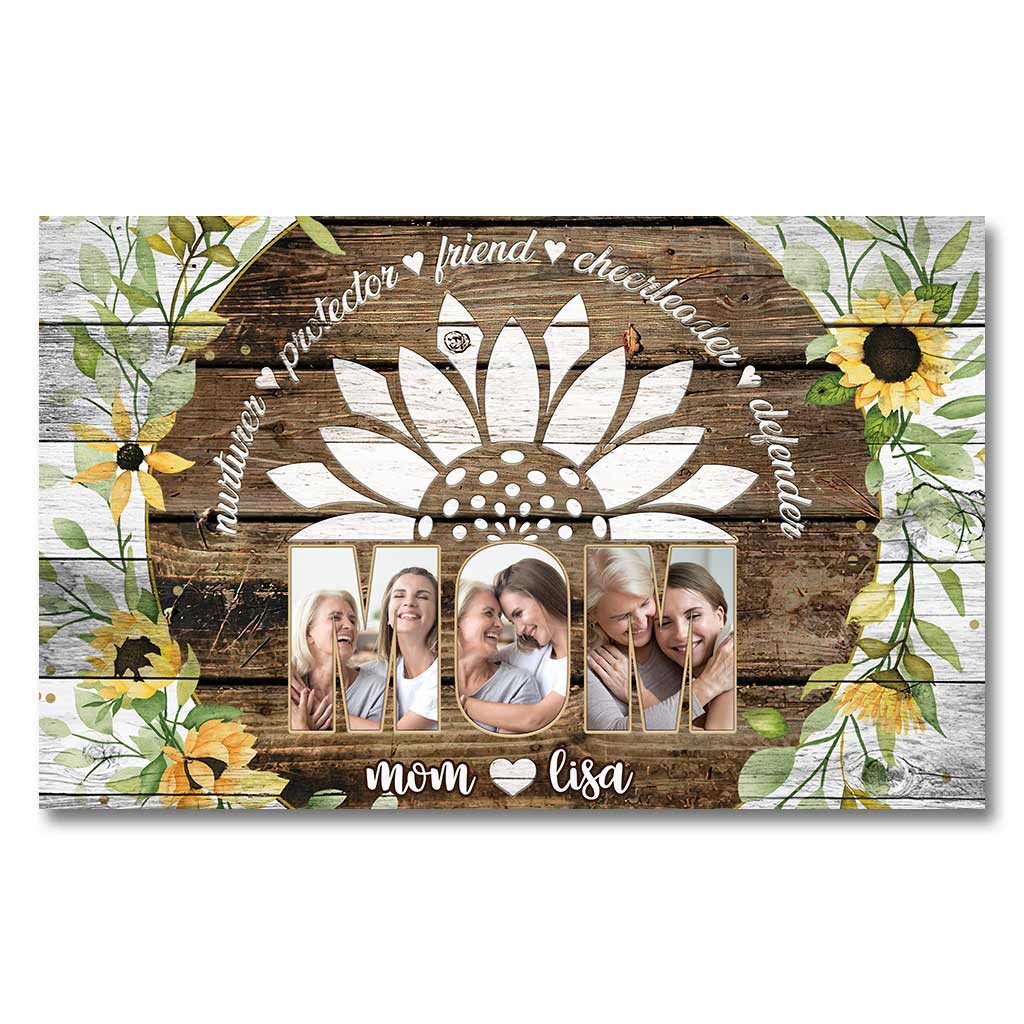 Maman, nourricière, protectrice, amie - Affiche personnalisée pour la fête des mères