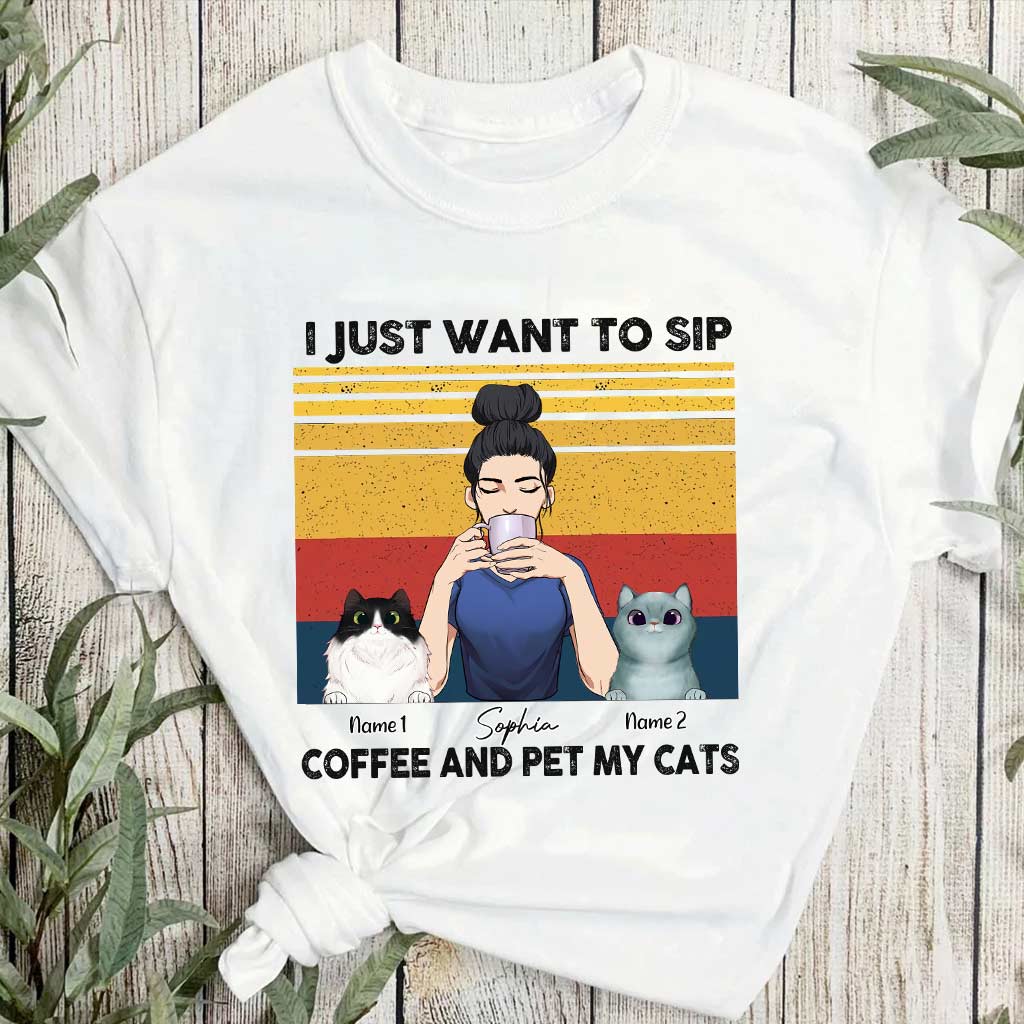 Café pour mamans de chats - T-shirt et sweat à capuche personnalisés pour chats