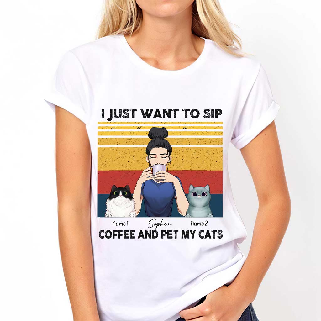 Café pour mamans de chats - T-shirt et sweat à capuche personnalisés pour chats