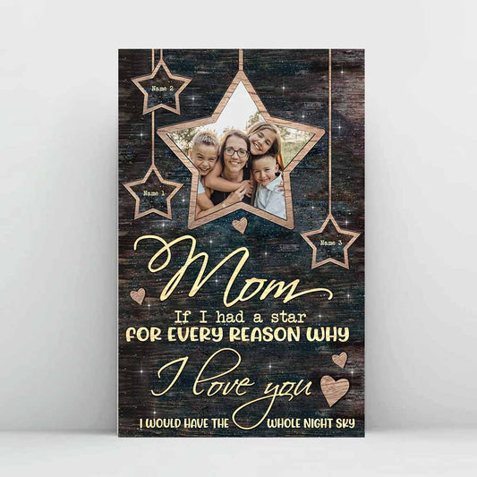 Maman, si j'avais une étoile - Affiche personnalisée pour la fête des mères