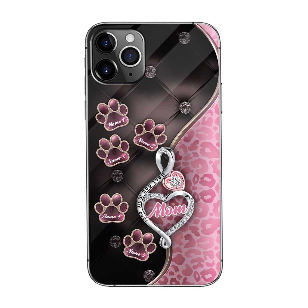 Meilleure maman de chien du monde, or rose - Coque de téléphone personnalisée pour chien pour la fête des mères