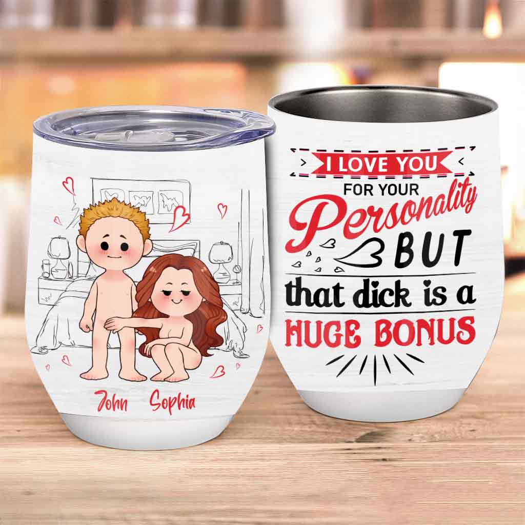 Je t'aime pour ta personnalité - Gobelet à vin personnalisé pour couple