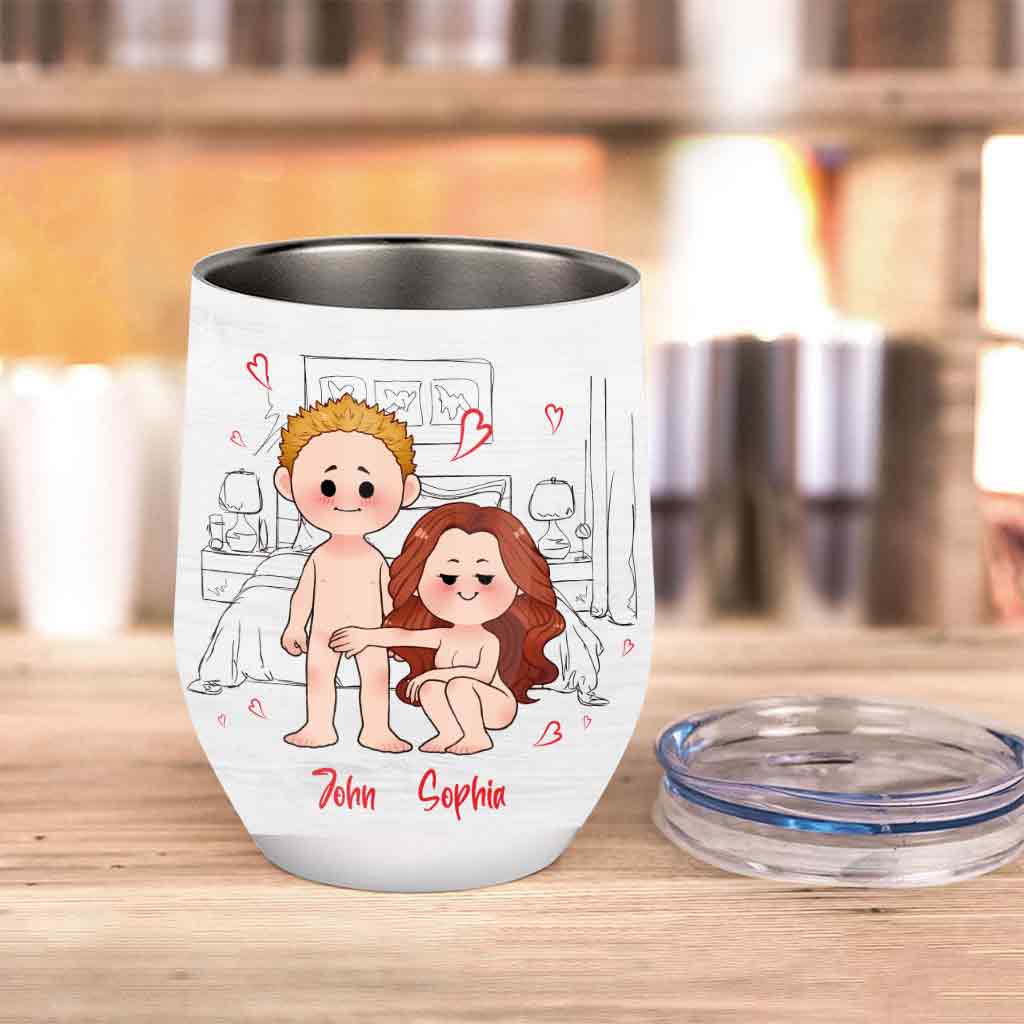 Je t'aime pour ta personnalité - Gobelet à vin personnalisé pour couple