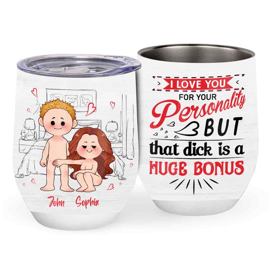 Je t'aime pour ta personnalité - Gobelet à vin personnalisé pour couple