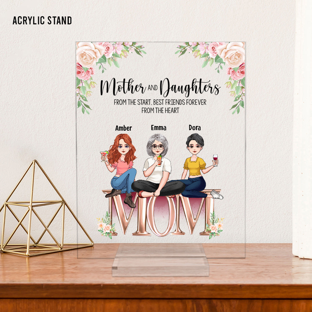 Mère et enfants, meilleurs amis pour toujours - Plaque acrylique transparente personnalisée pour la fête des mères