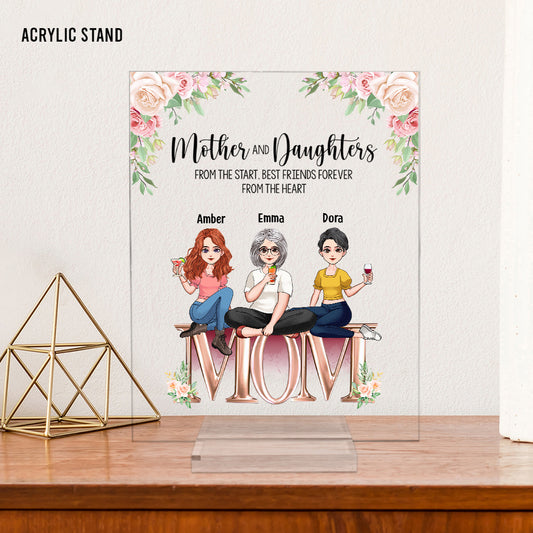 Mère et enfants, meilleurs amis pour toujours - Plaque acrylique transparente personnalisée pour la fête des mères