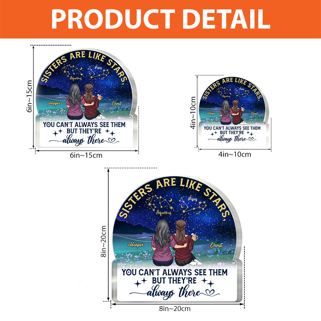 Sisters Are Like Stars - Personalized Bestie Custom Shaped Acrylic Plaque
