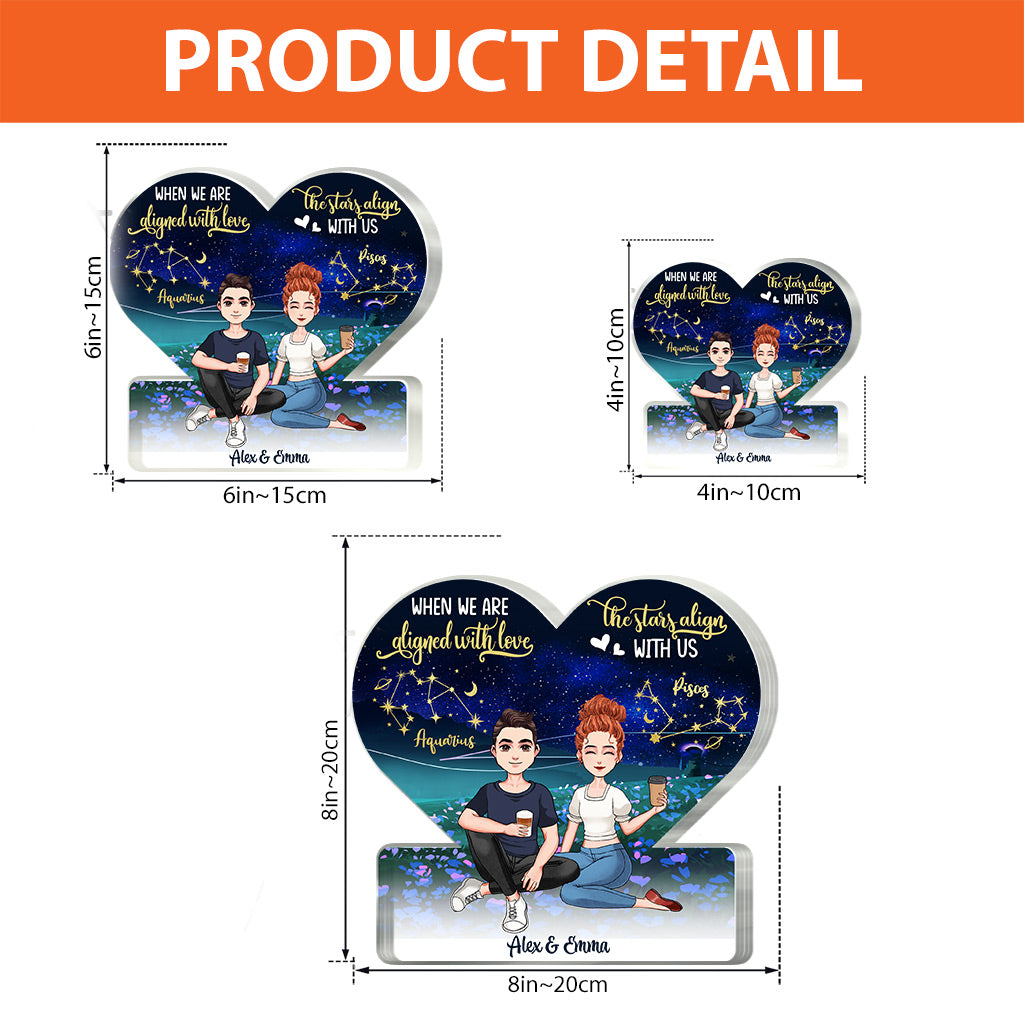 Je t'aime jusqu'à la lune - Plaque acrylique personnalisée pour couple - Forme personnalisée