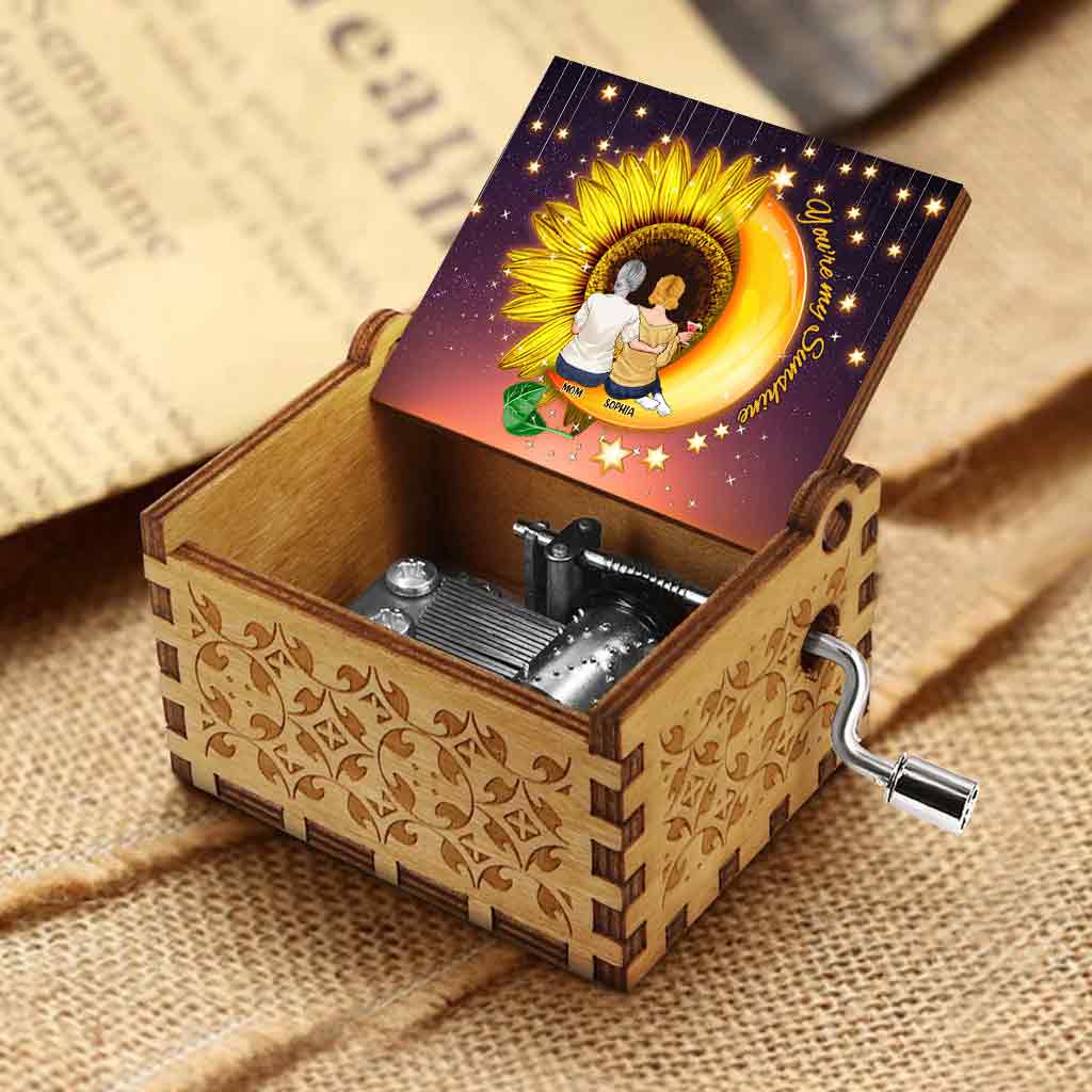 Tu es mon rayon de soleil - Boîte à musique à manivelle personnalisée pour la fête des mères