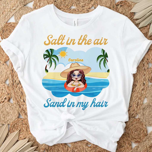 Sel dans l'air, sable dans les cheveux - T-shirt et sweat à capuche personnalisés pour les amoureux de la mer