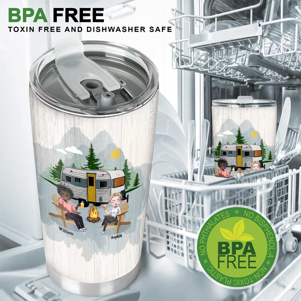 Nous ne sommes pas alcooliques, ils vont à une réunion - Gobelet isotherme de camping personnalisé