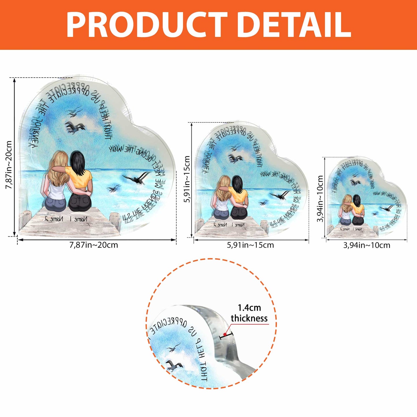 Ce sont les amis que l'on rencontre en chemin - Plaque acrylique personnalisée pour meilleure amie