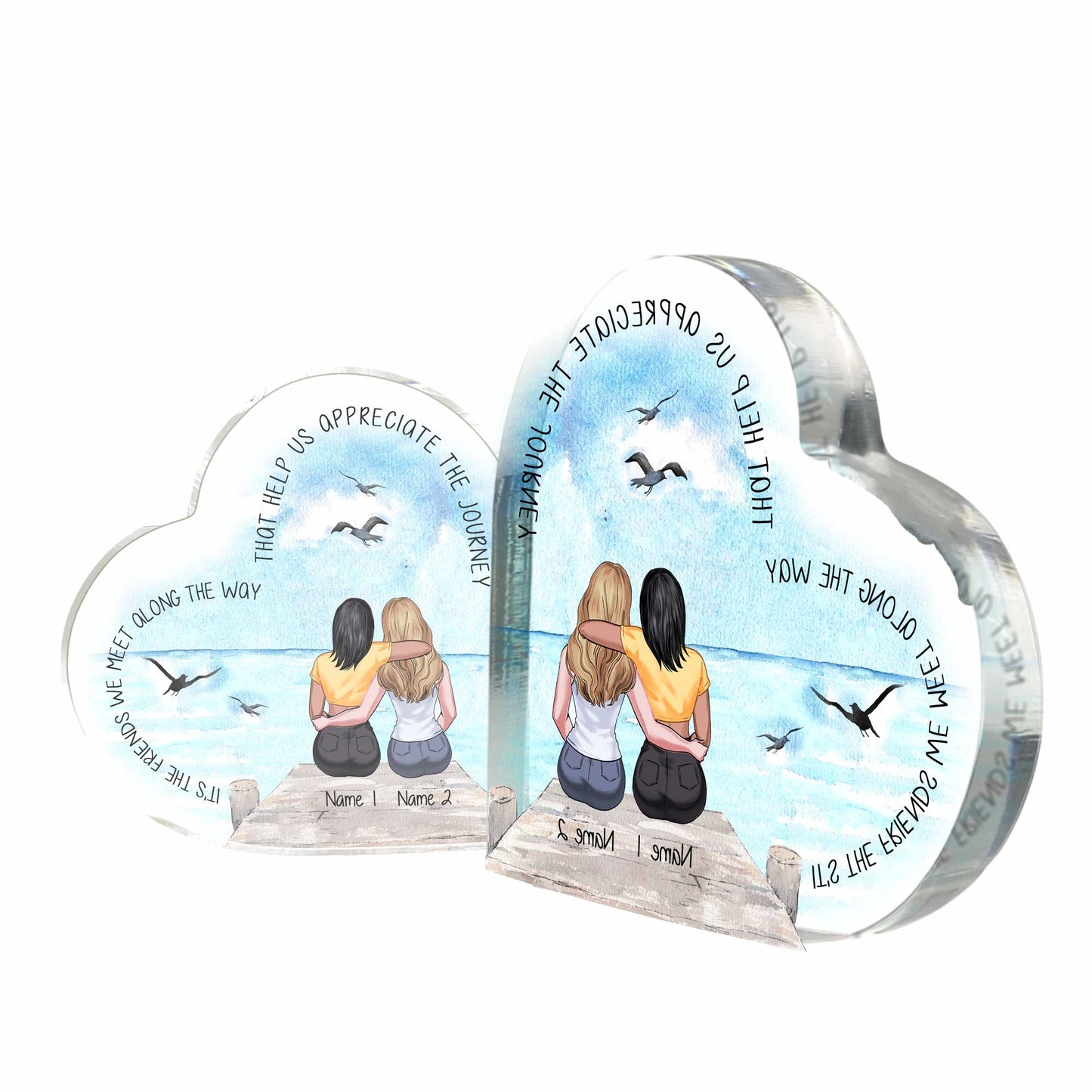 Ce sont les amis que l'on rencontre en chemin - Plaque acrylique personnalisée pour meilleure amie