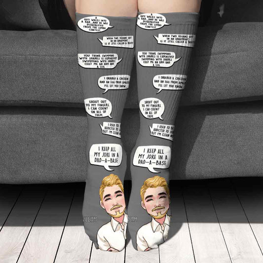 Je garde toutes mes blagues de papa - Chaussettes personnalisées pour papa