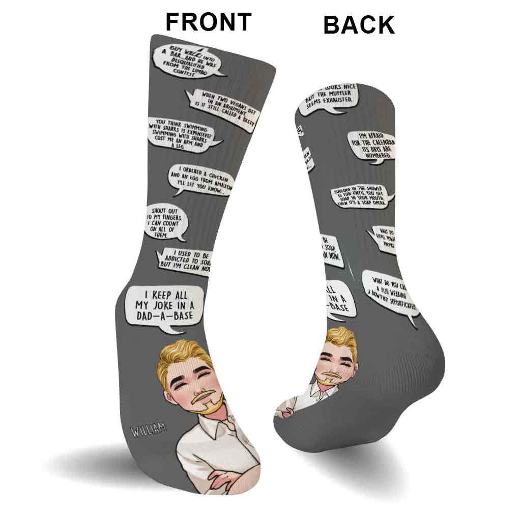 Je garde toutes mes blagues de papa - Chaussettes personnalisées pour papa