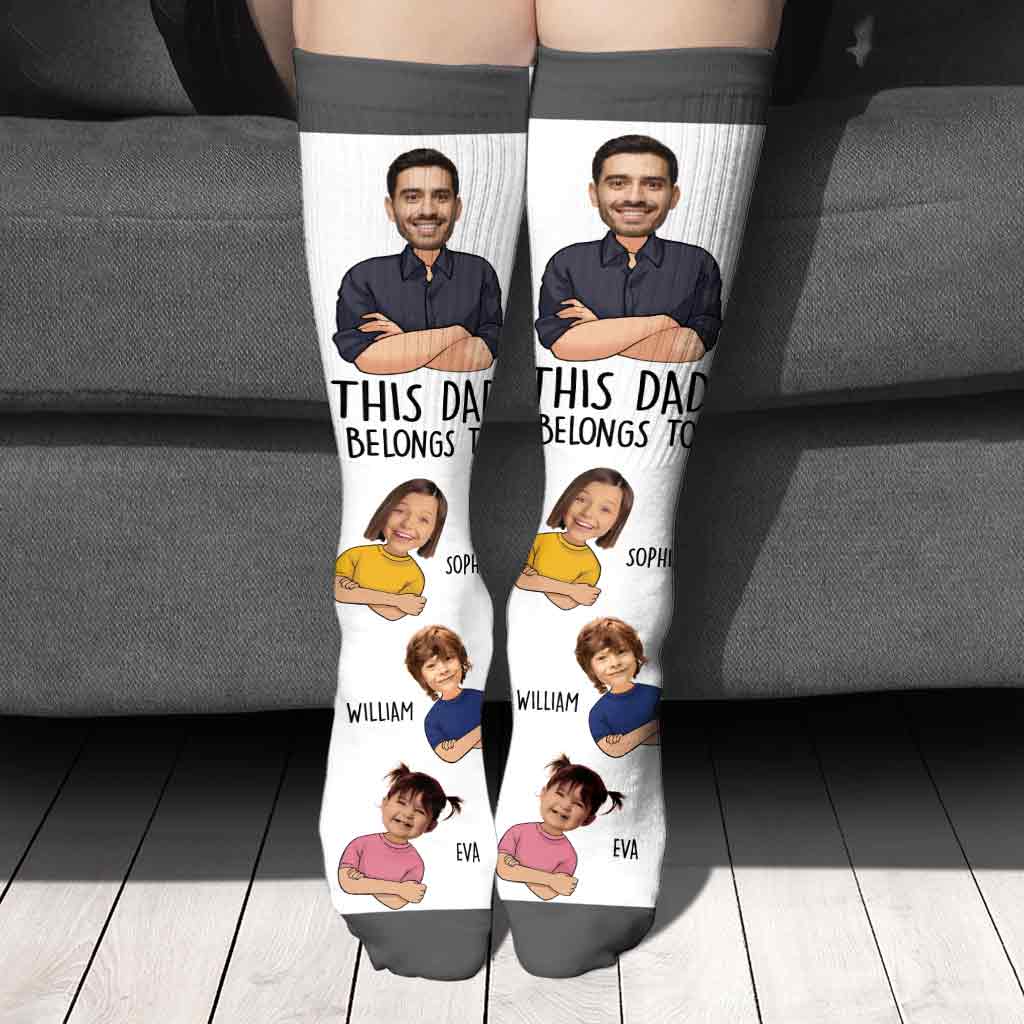 This Dad Belongs To - Personalized Father Socks