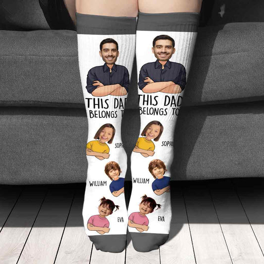Ce papa appartient à - Chaussettes personnalisées pour papa