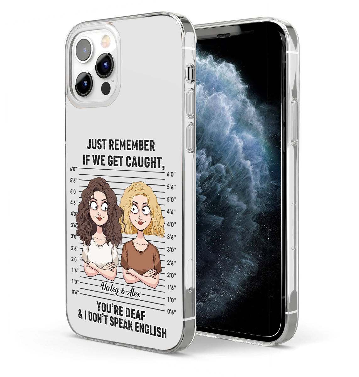 Si on se fait choper, complices ? - Coque de téléphone transparente personnalisée pour meilleure amie