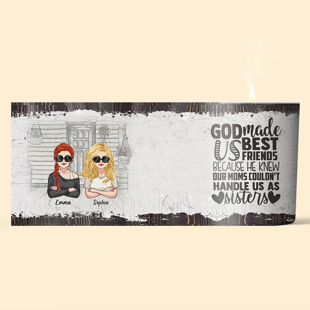 Dieu fait de nous les meilleurs amis - Bougie personnalisée pour meilleure amie avec couvercle en bois