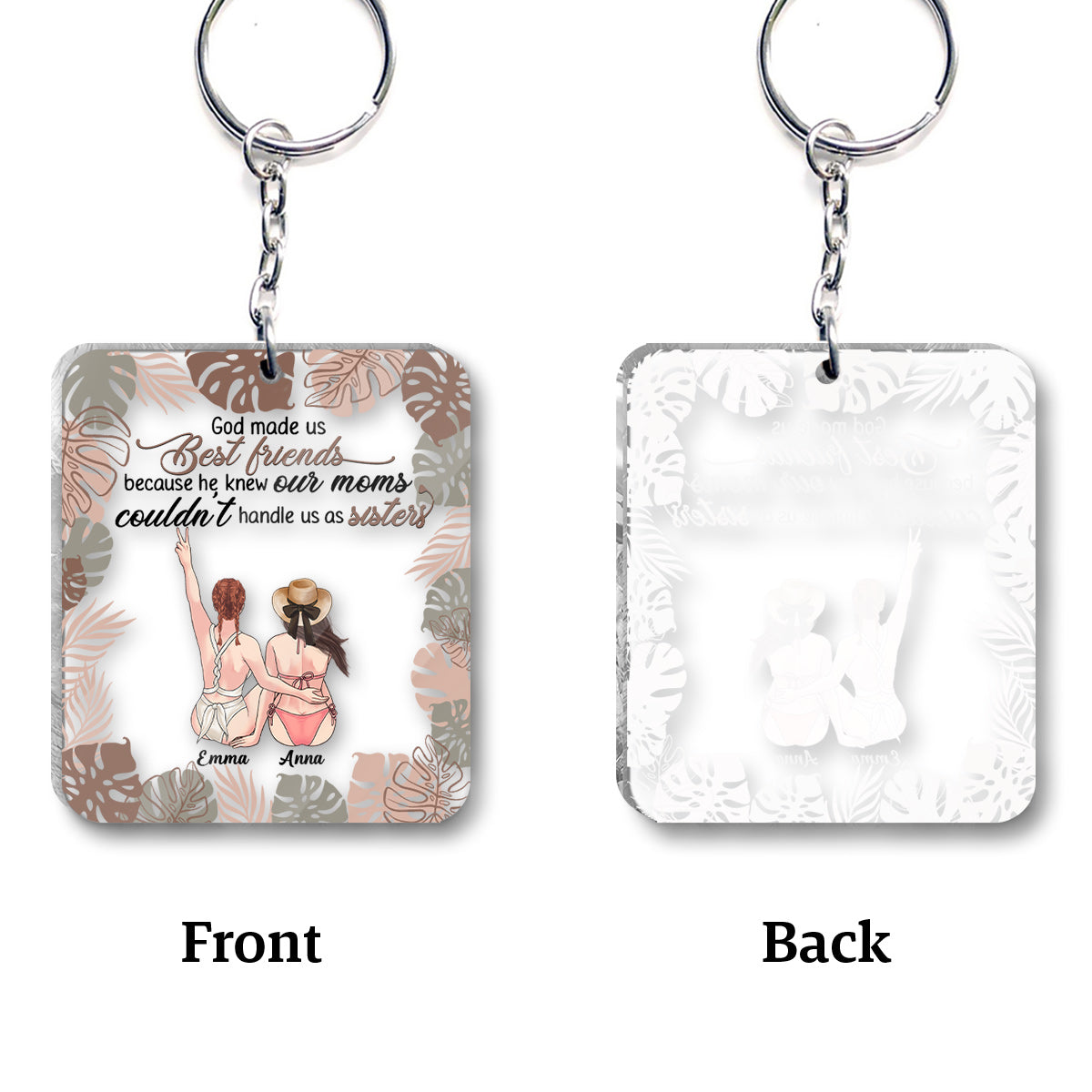 God Makes Us Best Friend - Personalized Bestie Transparent Keychain