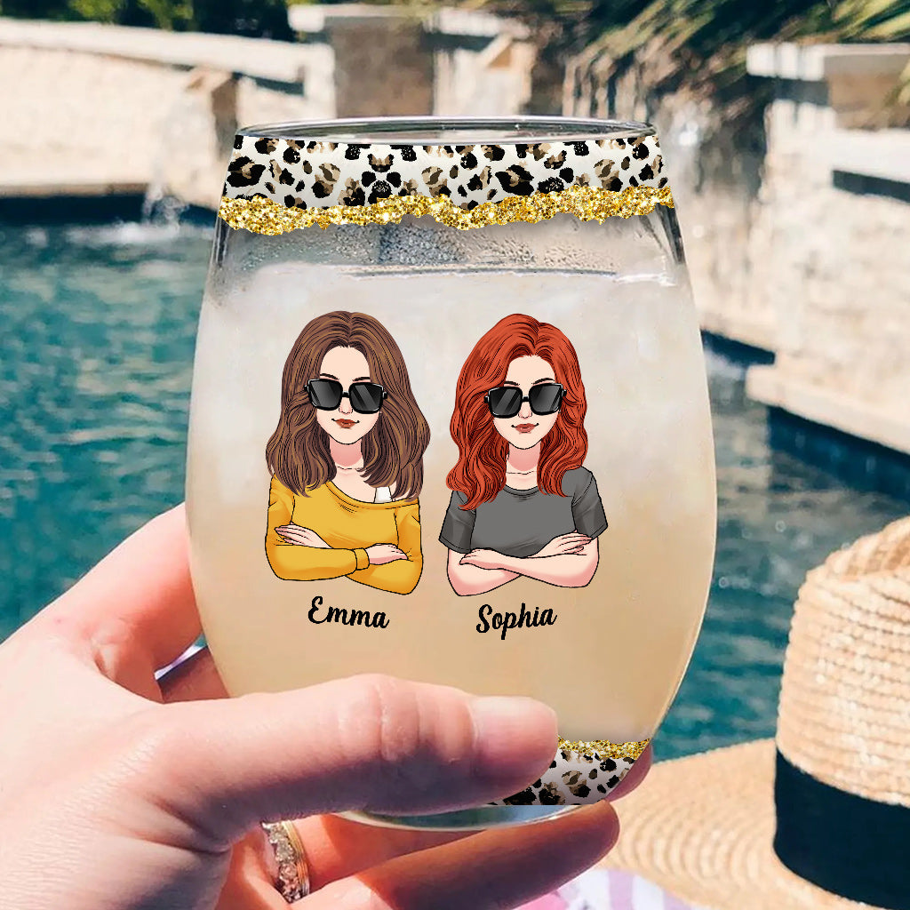 Dieu fait de nous les meilleurs amis - Verre à vin personnalisé « Meilleure amie »