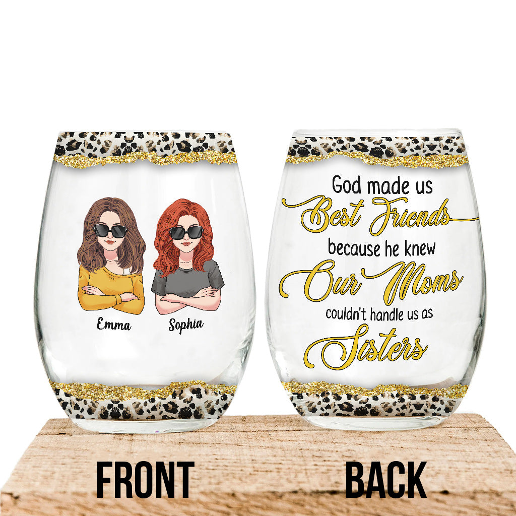 Dieu fait de nous les meilleurs amis - Verre à vin personnalisé « Meilleure amie »