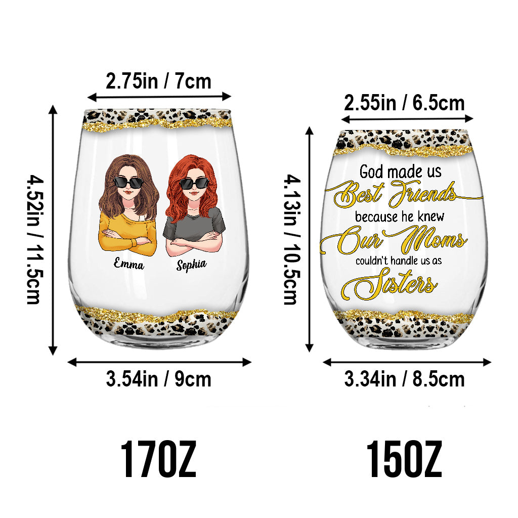 Dieu fait de nous les meilleurs amis - Verre à vin personnalisé « Meilleure amie »
