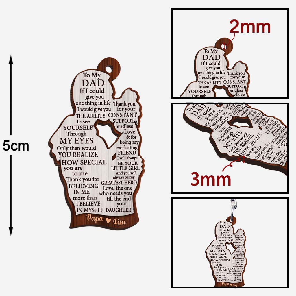 À mon papa - Porte-clés personnalisé pour papa (Impression recto verso)