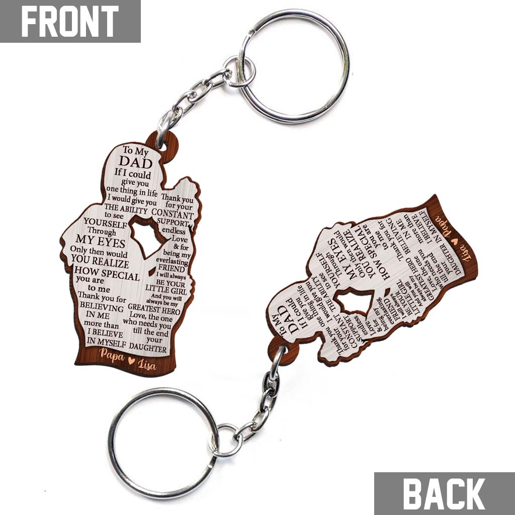 À mon papa - Porte-clés personnalisé pour papa (Impression recto verso)