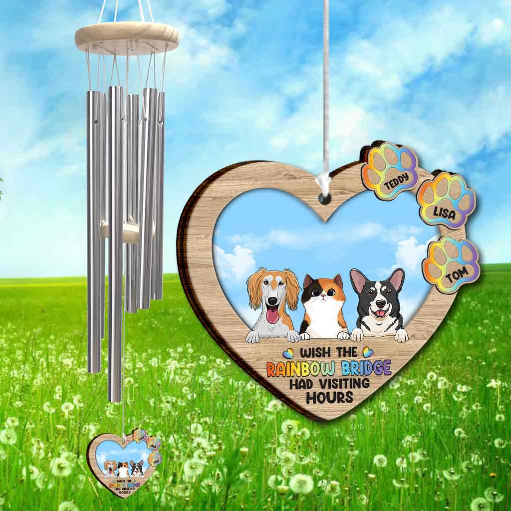 J'aimerais que le Pont Arc-en-ciel ait des heures de visite - Carillon éolien personnalisé pour chien
