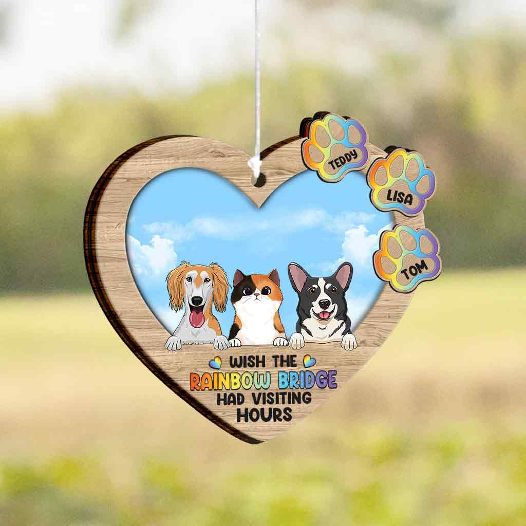 J'aimerais que le Pont Arc-en-ciel ait des heures de visite - Carillon éolien personnalisé pour chien