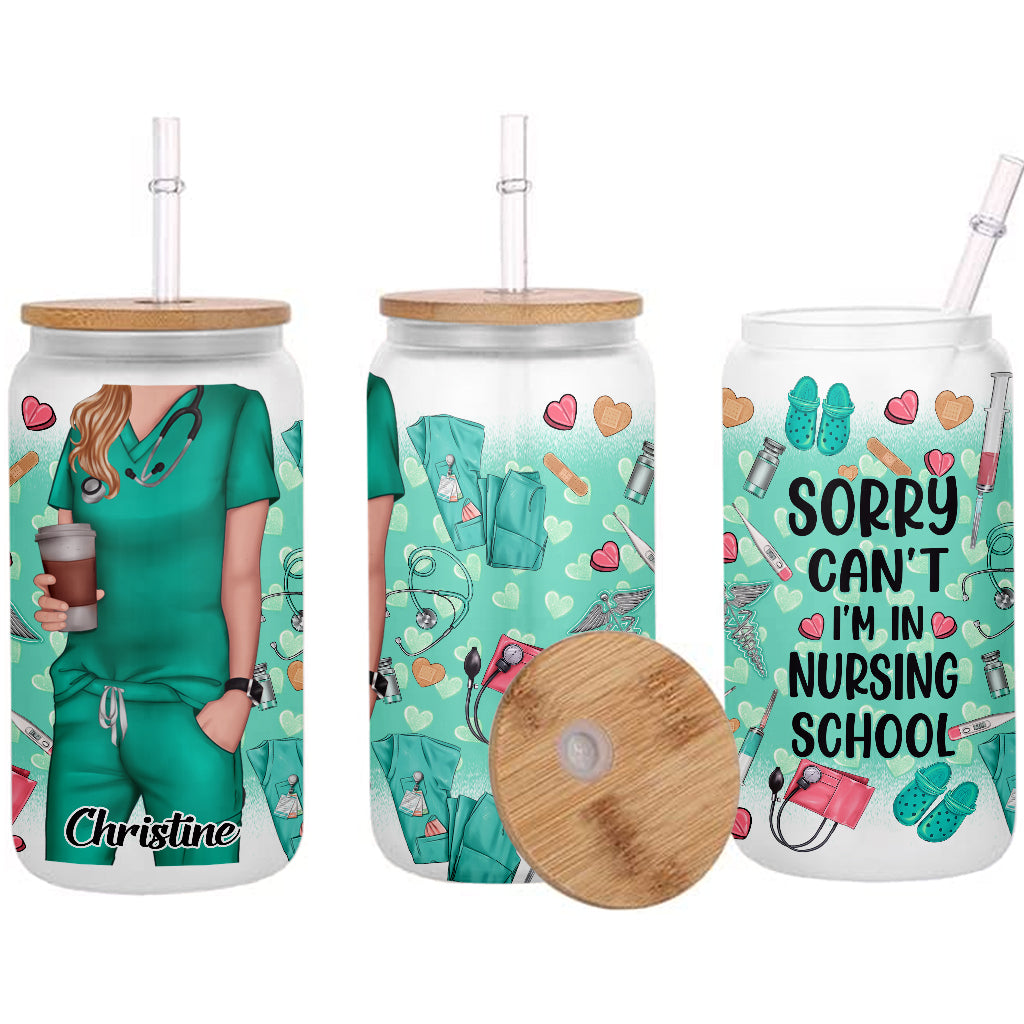Désolée, je ne peux pas, je suis en école d'infirmières - Verre personnalisé pour infirmière