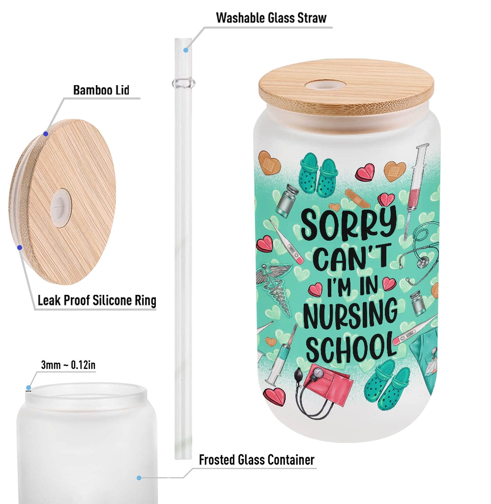 Désolée, je ne peux pas, je suis en école d'infirmières - Verre personnalisé pour infirmière