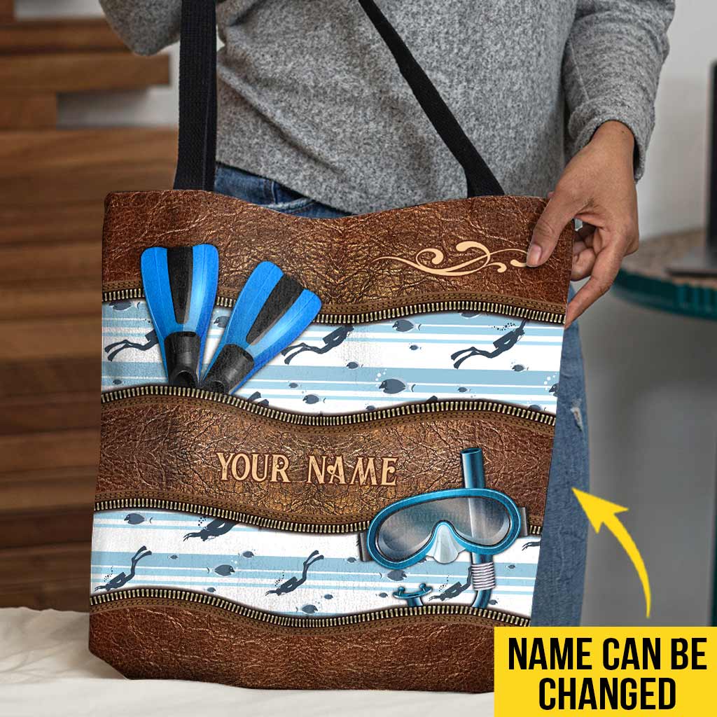 Sac fourre-tout personnalisé « J’adore la plongée sous-marine »